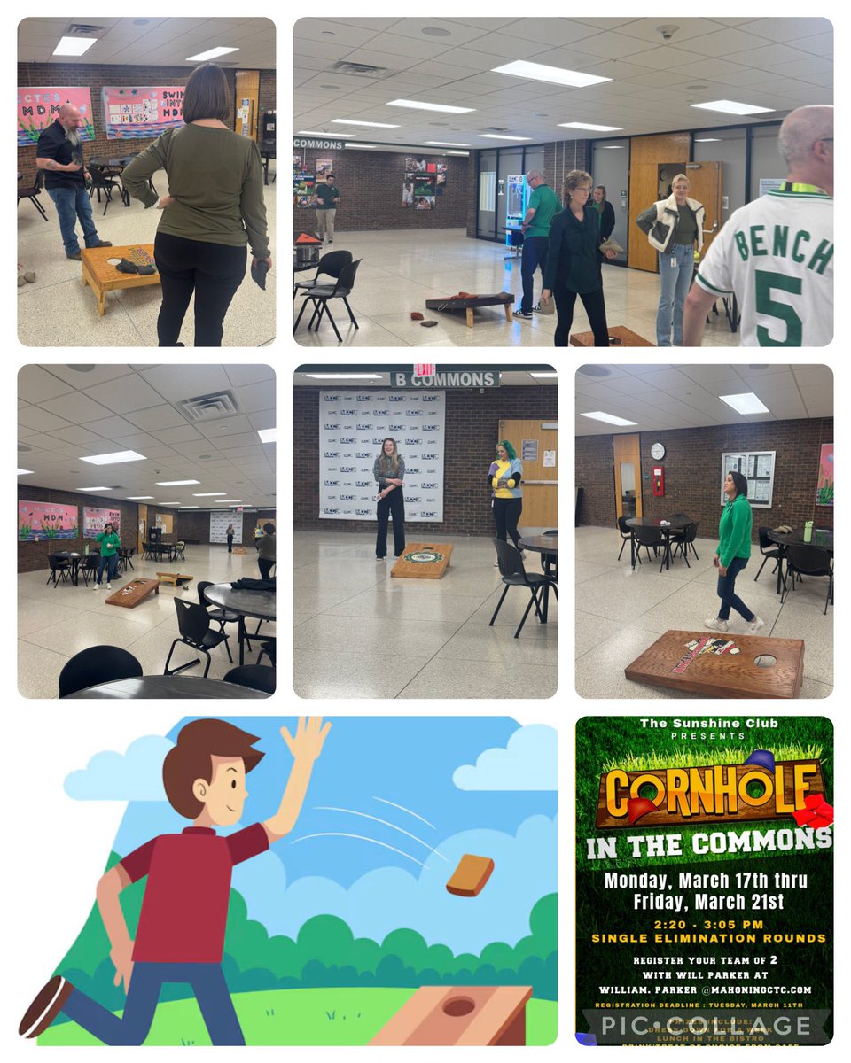 🌽🎯 Let the games begin! The Cornhole in the Commons tournament kicked off today &amp; runs through Friday! 🏆 Big thanks to the Sunshine Club for bringing the fun &amp; keeping our staff connected! Who's taking home the title? 👀 <a href="/MCCTC/">MCCTC</a> #CornholeInTheCommons #StaffBonding #SunshineClub