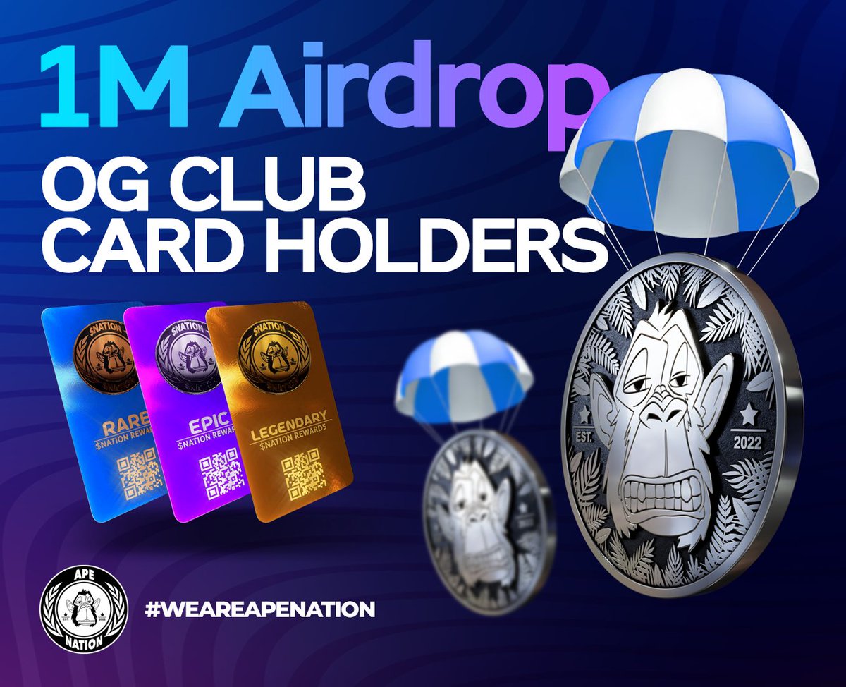 🚨 1 MILLION $NATION AIRDROP! 🪂

They say a project is only as strong as its community… and ours just proved it again!

Our biggest holder, <a href="/Robert291748773/">drpools</a>, just airdropped 1M $NATION to OG Club Card Holders! 🎉

Each of the 200 NFTs received 5,525 $NATION because loyalty