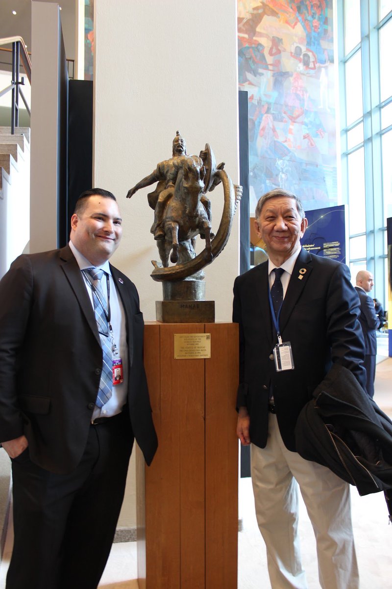UtahIMF's tweet image. The UVU delegation was honored to receive a tour of the United Nations Headquarters, made possible by former UIMF president Tony Medina. We obtained the once-in-a-lifetime opportunity to stand behind the main podium in the hall’s rostrum.
#uimf #sustainability #unitednations #UN