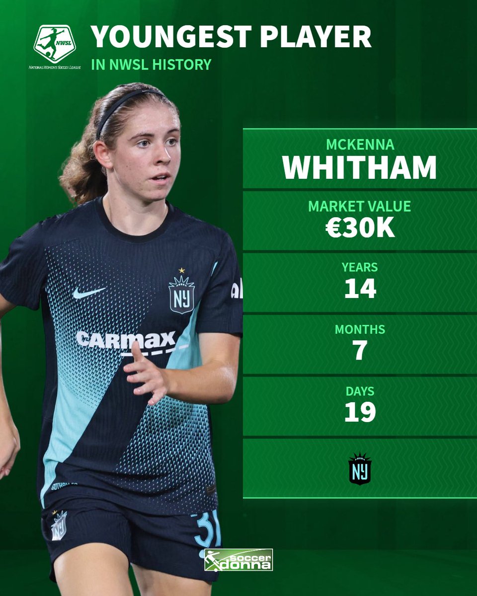 Milestone moment ✨

McKenna Whitman becomes the youngest player in the NWSL history. 👏