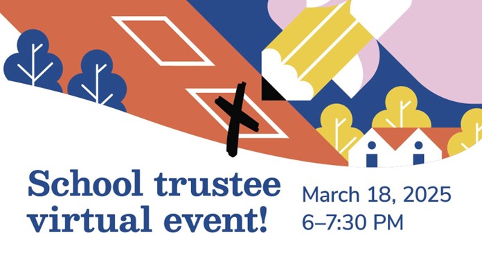 Join ATA Provincial for an info session on the trustee role &amp; election process!

📅 March 18, 2025 🕕 6:00–7:30 PM
💻 Virtual (Zoom) 👉 zoom.us/j/97516092372

 #Vote4Kids #SchoolTrustee #weareATA