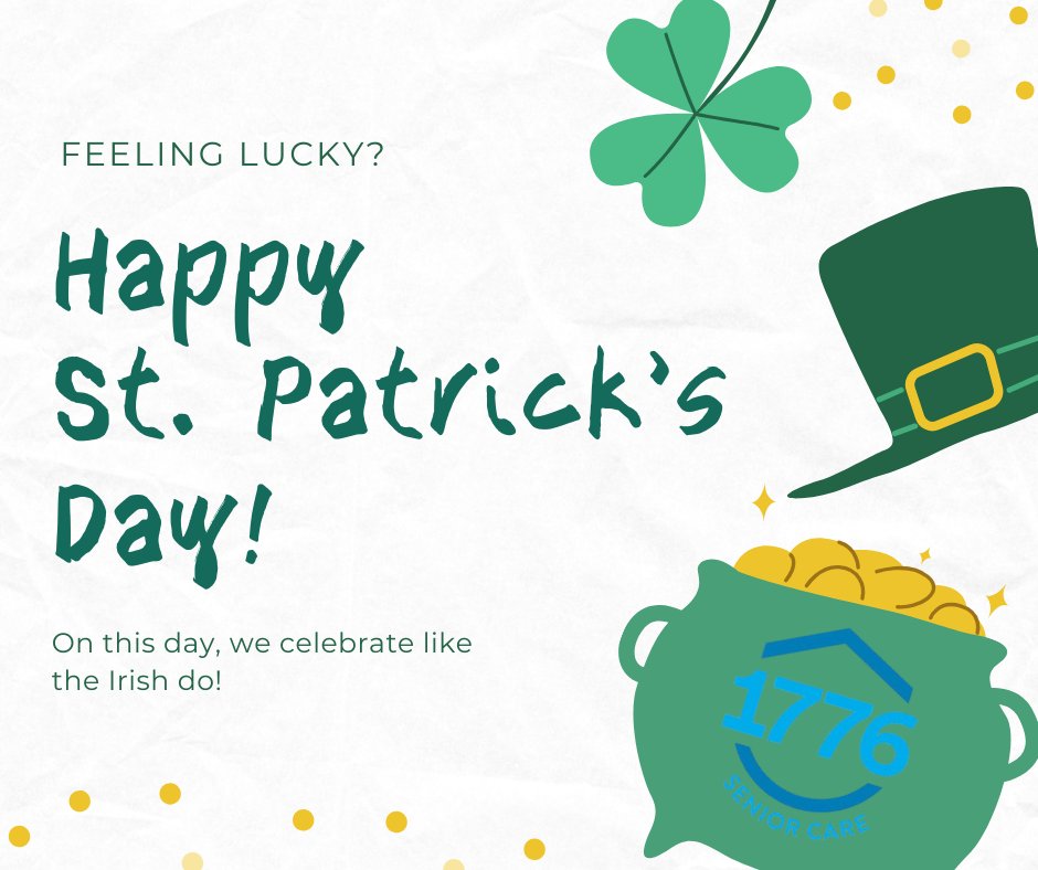 🍀✨ Wishing you a lucky, happy, and healthy St. Patrick’s Day from all of us at the 1776 staff! 🌈💚 May your day be filled with good vibes, laughter, and maybe even a pot of gold! #StPatricksDay #LuckyVibes #1776Staff
