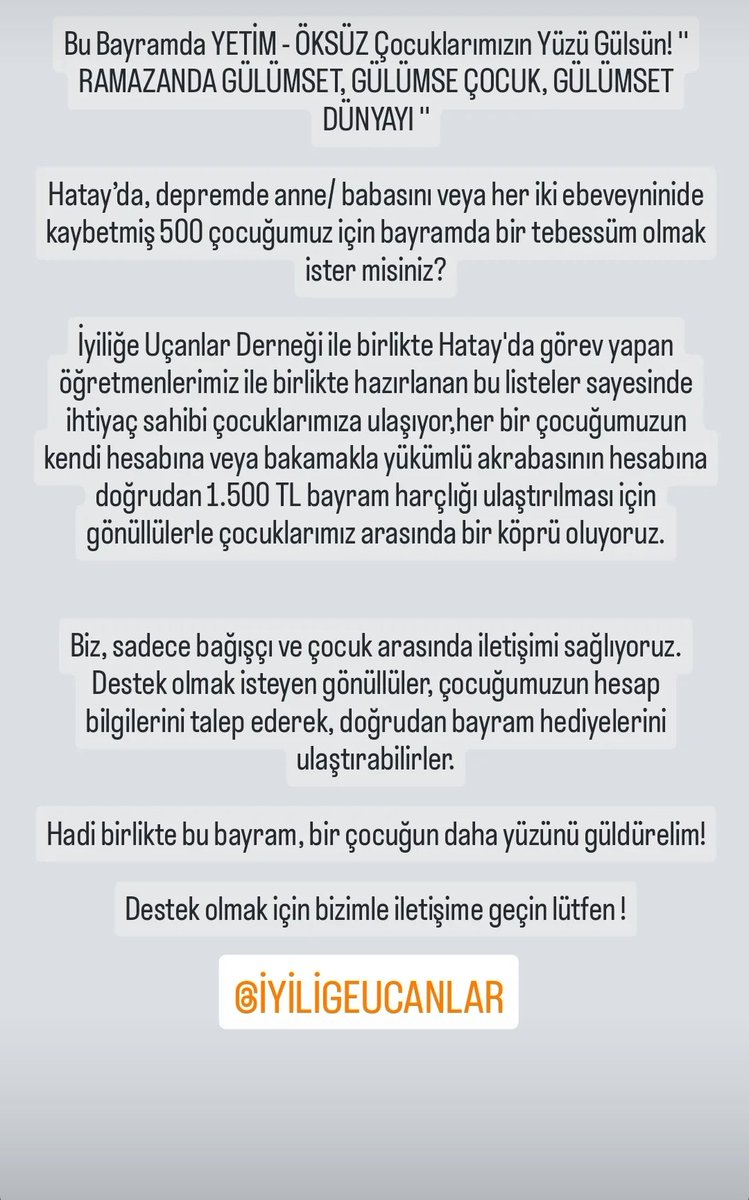 abdullahakgn02's tweet photo. Yetim - Öksüz Çocuklarımıza Bayram Harçlığı Kampanyası. https://t.co/CoBl6KK8LE