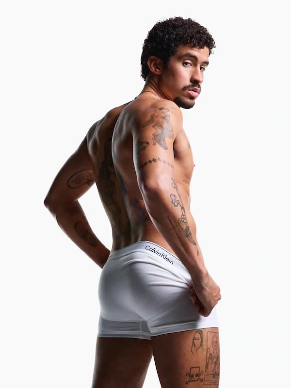 PopBase's tweet image. Bad Bunny stuns for Calvin Klein.