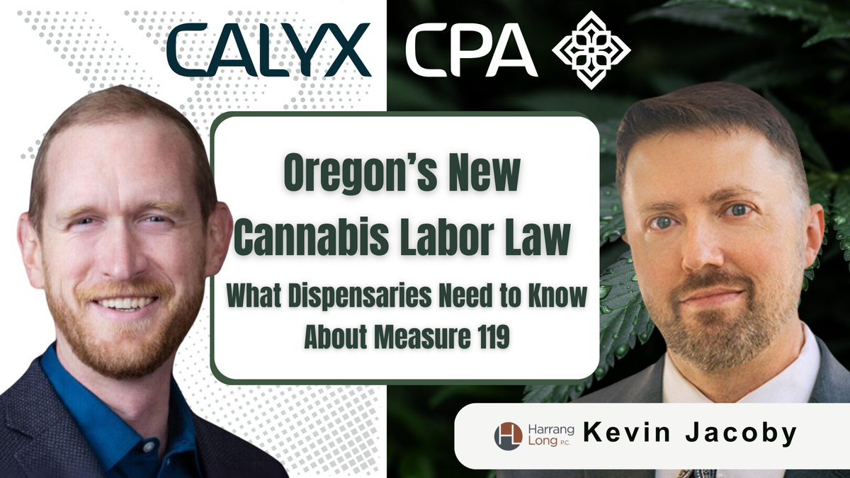 JustinBotillier's tweet photo. Oregon cannabis businesses: Are you ready for Measure 119? 

We break down the legal risks, OLCC conflicts, and the latest lawsuit with attorney Kevin Jacoby.

Watch now: https://t.co/q0Cx7nYLVq https://t.co/rZ8Her4WnP