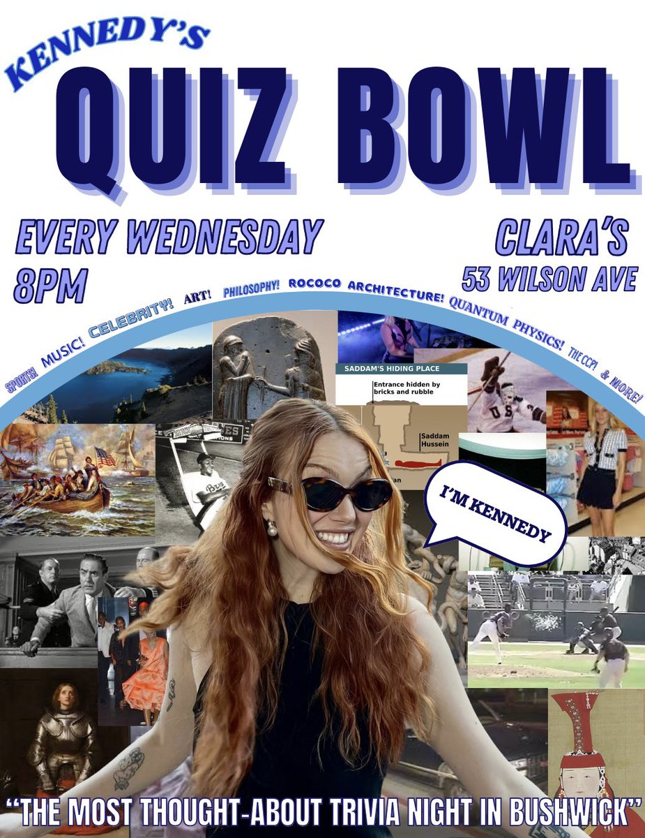 full_legal_name's tweet image. KENNEDYβS QUIZ BOWL: awesome and insane trivia every Wednesday until i die or get a boyfriend or something π¦·πΈπ