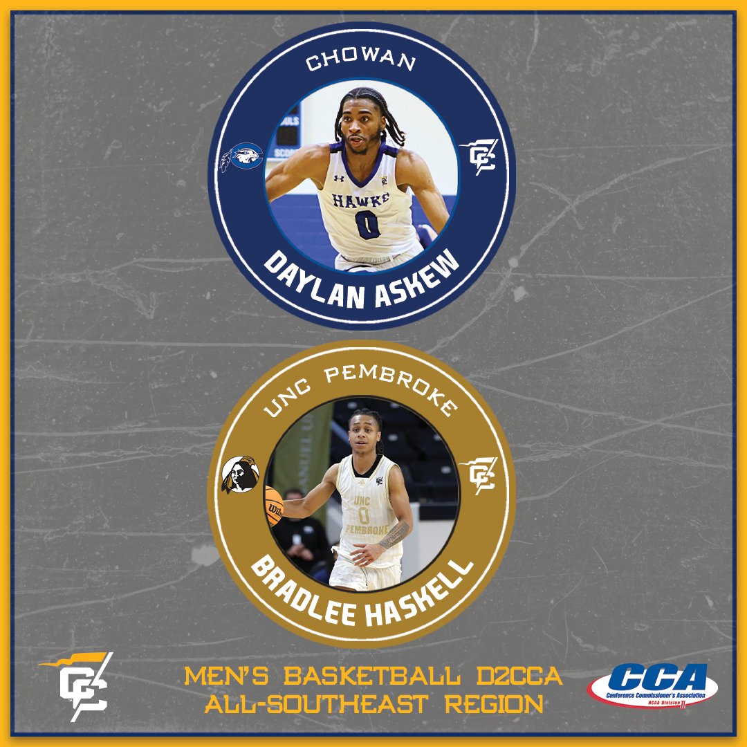 Congrats to Daylan Askew of <a href="/cuhawks/">Chowan Athletics</a> and Bradlee Haskell of <a href="/UNCP_Sports/">UNCP Braves l #BraveNation</a> earning All-Southeast Region honors from the D2CCA!

🔗: bit.ly/3DOzx5o

#LeadingTheWay
