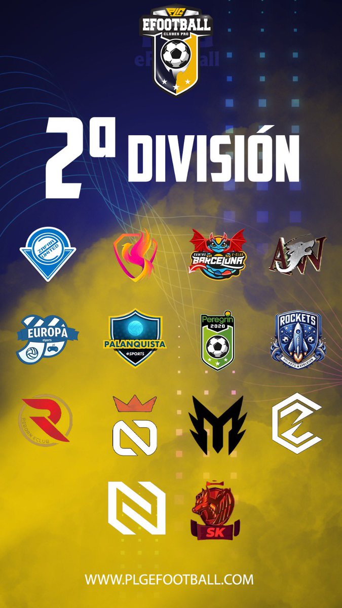 PLG efootball (@plgefootball) on Twitter photo ๐ ๐ยช ๐ซ๐๐๐๐๐๐ฬ๐
<a href="/ZafraUnited/">๐๐๐
๐๐ ๐๐๐๐๐๐ ๐ฎ</a> <a href="/SuzakuEsports/">SZK Esports</a> <a href="/GamingBarxelona/">Gaming Barcelona eSports Club</a> <a href="/ALPHA___WOLFS/">ALPHA WOLFS</a> <a href="/EuropaEsports/">CE Europa eSports</a> <a href="/Palanquista_eSp/">Palanquista eSports</a> <a href="/PRGRN_eSports/">Peregrรญn eSports</a> <a href="/RocketsEvo/">Rockets Evolution FC๐</a> <a href="/Reborn_eClub/">โ๐ผ๐น๐โโ ๐โ๐๐๐น</a> <a href="/NexumEC/">NexumEC</a> <a href="/Monta_Club/">Monta Club</a> <a href="/CryZeNGaming/">CryZeN Gaming</a> <a href="/NGU_eSports_/">NGU eSports</a> <a href="/SK_VFO/">SK</a>
#9PLG โฝ๏ธ๐ฎ ๐ ๐ยช ๐ซ๐๐๐๐๐๐ฬ๐
<a href="/ZafraUnited/">๐๐๐
๐๐ ๐๐๐๐๐๐ ๐ฎ</a> <a href="/SuzakuEsports/">SZK Esports</a> <a href="/GamingBarxelona/">Gaming Barcelona eSports Club</a> <a href="/ALPHA___WOLFS/">ALPHA WOLFS</a> <a href="/EuropaEsports/">CE Europa eSports</a> <a href="/Palanquista_eSp/">Palanquista eSports</a> <a href="/PRGRN_eSports/">Peregrรญn eSports</a> <a href="/RocketsEvo/">Rockets Evolution FC๐</a> <a href="/Reborn_eClub/">โ๐ผ๐น๐โโ ๐โ๐๐๐น</a> <a href="/NexumEC/">NexumEC</a> <a href="/Monta_Club/">Monta Club</a> <a href="/CryZeNGaming/">CryZeN Gaming</a> <a href="/NGU_eSports_/">NGU eSports</a> <a href="/SK_VFO/">SK</a>
#9PLG โฝ๏ธ๐ฎ