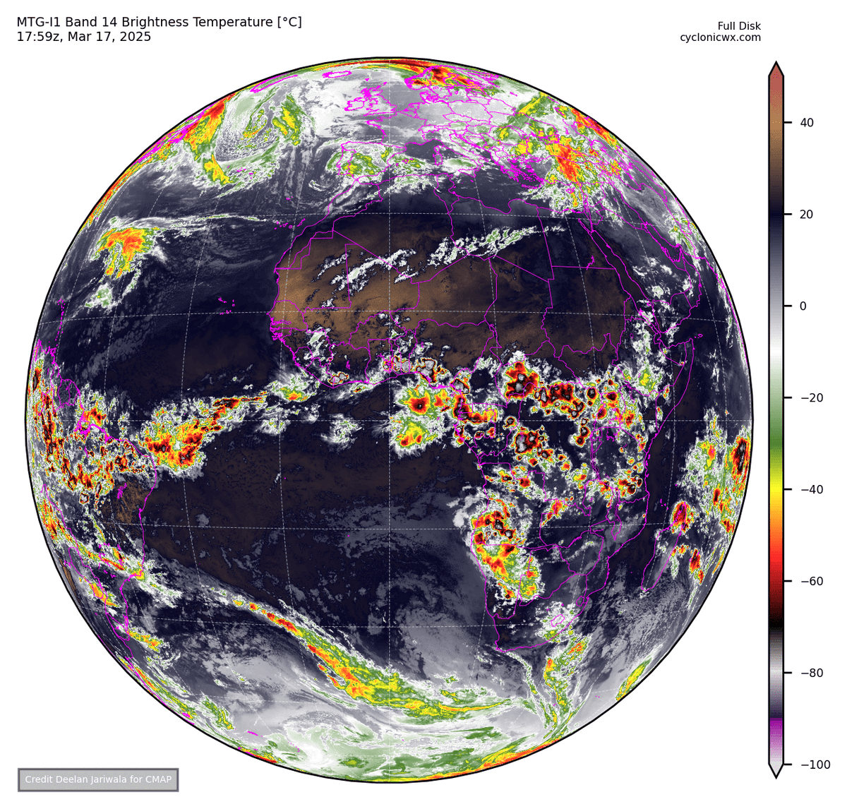 I've added the Meteosat Third Generation Imager 1 satellite, with images every 10 minutes and higher resolution data in line with Himawari-9 and the GOES satellites. Will be very useful this upcoming season to monitor tropical waves and watch disturbances in the eastern Atlantic!