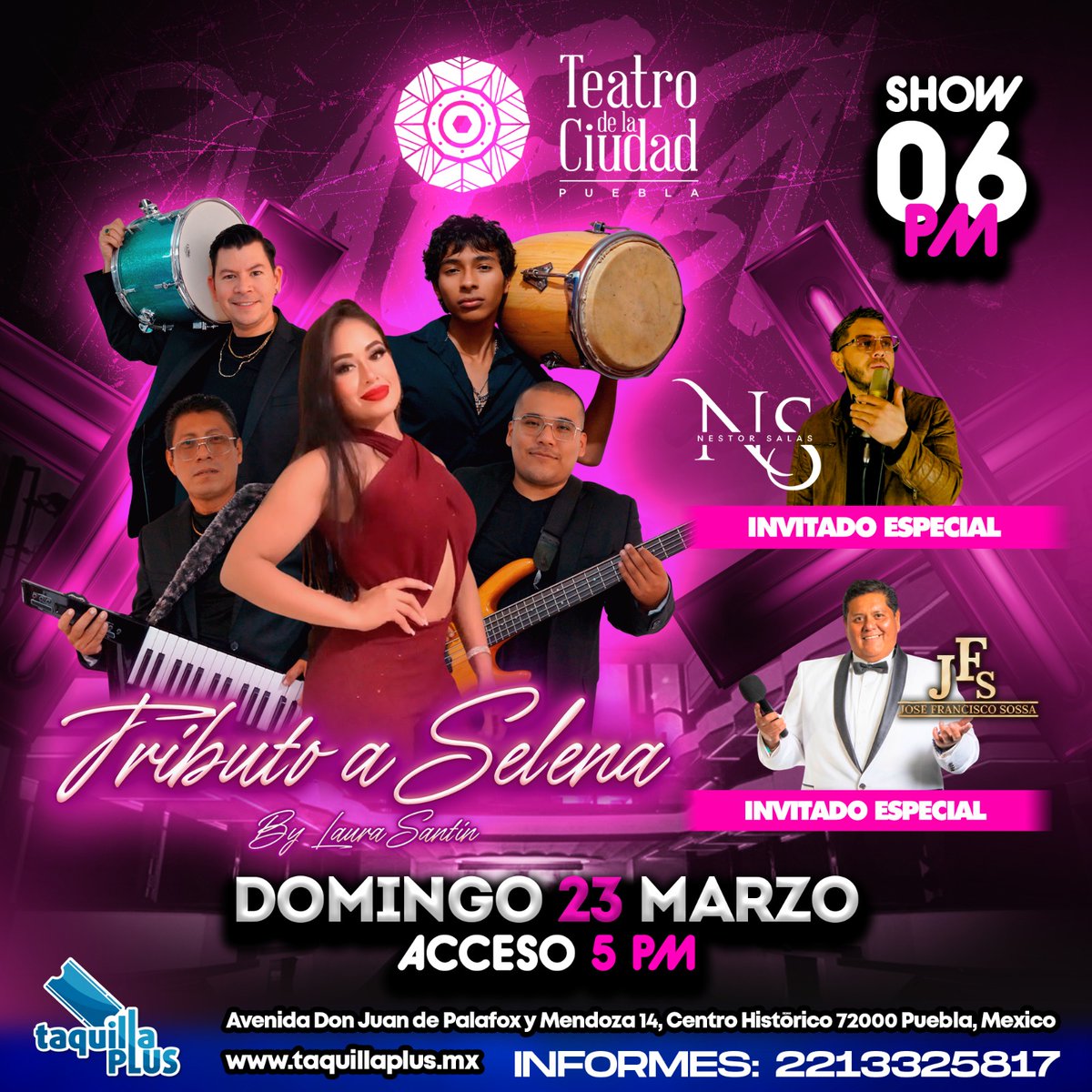 💜 PUEBLA 💜 
Este domingo 23 de marzo  tenemos una cita en el Teatro de la Ciudad con Tributo a Selena

📆 Domingo 23 de marzo 
⌚ Show time 6:00 pm 
📍 Teatro de la Ciudad 
🎫 Taquilla Plus 
📱 Informes al 222 109 2588

#SelenaVive #TributoASelena #AllStaarCircusCenter #Puebla