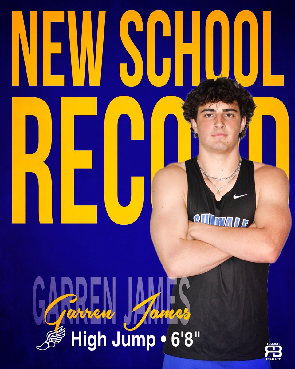New School Record! 🏆 Garren James broke the record in High Jump with a jump of 6’8” on Thursday!