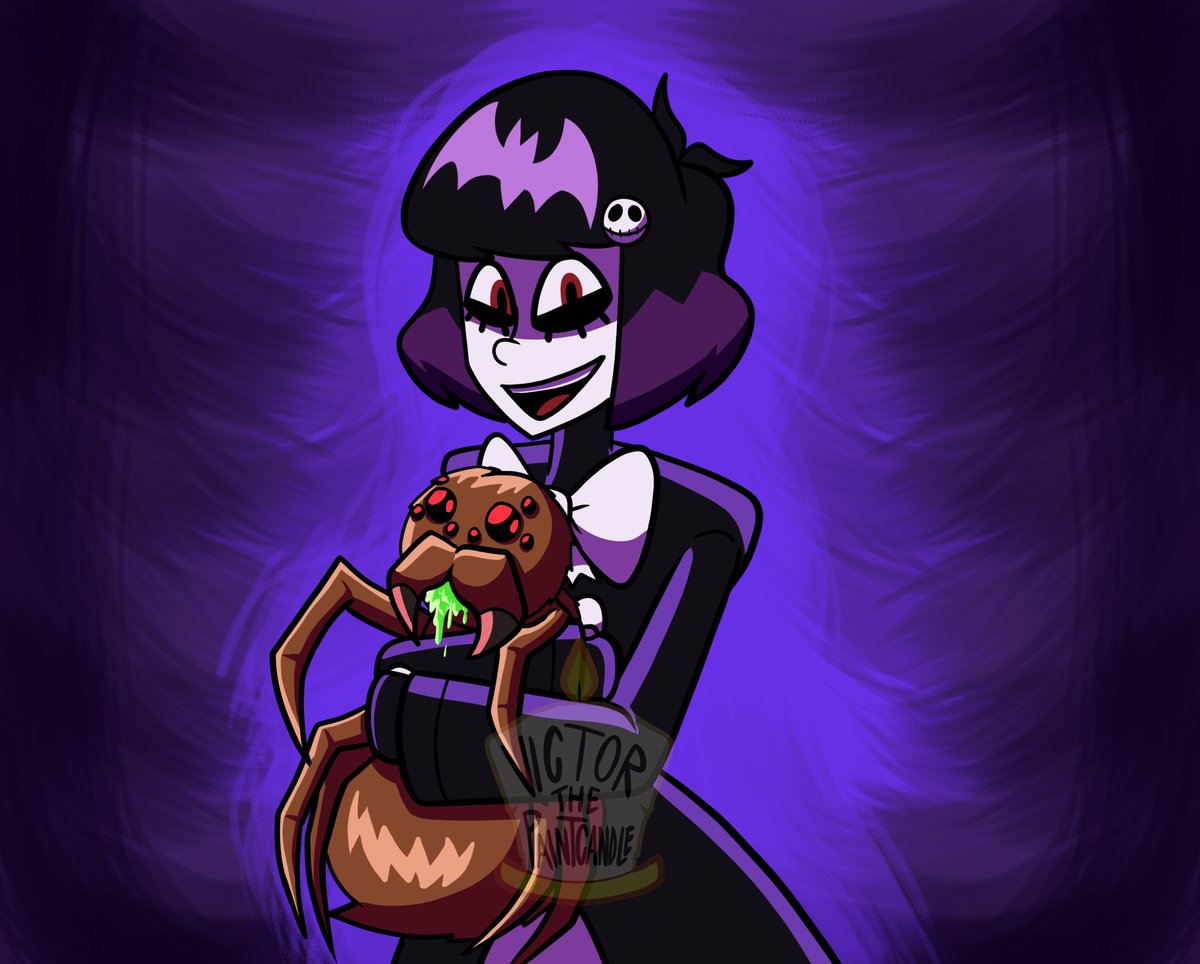 VioletaC666's tweet image. Hola a todos, nuevamente vengo con nuevos dibujos para el reto, espero les gusten :3
#drawchallenge #lagoticayelvampiro #oc #originalcharacter #drawing #yandere #spider