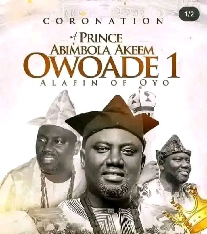 OyoNews1's tweet photo. CORONATION OF IKU BABA YEYE ALAAFIN ABIMBOLA OWOADE

LOCAL ORGANIZING COMMITTEE (LOC) EVENTS SCHEDULE

The coronation festivities will unfold in three phases: Pre-Coronation Events, the Coronation Ceremony, and Post-Coronation Events, spanning from Monday, March 31, 2025, to Saturday, April 12, 2025.

PRE-CORONATION EVENTS

Monday, March 31, 2025

Cultural Carnival Parade – 7:30 AM – 10:00 AM

Opening Ceremony by the Honorable Commissioner for Culture and Tourism, Dr. Wasiu Olatunbosun, and Coronation LOC Chairman, Dr. Kunle Ogunmola – 10:00 AM at Oba Adeyemi Mini Stadium, Ode Aremo.

Daily Exhibitions – Runs from Monday, March 31, to Friday, April 4, 2025.

Tuesday, April 1, 2025

Historic Tree Planting (Phase 1) – 8:00 AM – 11:00 AM

Public Lecture & Colloquium at Atiba University, Gedu Oyo – 4:00 PM – 6:30 PM

Speakers: Prof. Anthony Asiwaju, Prof. Akin Alao, & Prof. Siyan Oyeweso

Wednesday, April 2, 2025

Historic Tree Planting (Phase 2) – 8:00 AM – 11:00 AM

Coronation Quiz Competition @ Federal School of Surveying – 1:00 PM – 3:30 PM

Commissioning of Hon. Prince Akeem’s Projects in the name of Alaafin Akeem Abimbola Owoade – 5:00 PM – 6:00 PM

Thursday, April 3, 2025

Historic Tree Planting (Phase 3) – 8:00 AM – 11:00 AM

Coronation Football Competition (Final Match)

Friday, April 4, 2025

Oyo Cultural Heritage Day @ Oba Adeyemi Mini Stadium, Ode Aremo – 10:00 AM – 3:00 PM

Command Performance of "Aremo Aderonmu" (A stage play by Gbemi Faleti) @ Ajayi Crowther University – 5:00 PM

MAIN CORONATION CEREMONY

Saturday, April 5, 2025

Main Coronation Events @ Olivet Baptist Height

Entertainment at various locations in Oyo

Identified Venues for the Coronation Ceremony

1. OBHSO’s Field – Reserved for the Executive Governor, entourage, and top dignitaries.

NB: Olivet Baptist Academy reserved for VIP parking.

2. Ladigbolu Grammar School (Outdoor Space) – Public seating (Capacity: 5,000).

3. Labamba Hotel – VIP venue (Capacity: 1,000).

4. A.U.D Primary School, Alagbon/Owode

5. Methodist Primary School, Apaara (Opposite Durbar Police Station).

6. L.A. Town School, Saabo, Oyo.

7. N.A. Town School, Isale Oyo.

8. Oba Adeyemi Mini Stadium, Ode Aremo (Opposite Central Mosque).

9. A.D.S Primary School, Agunpopo, Oyo.

10. Old Oyo National Park – Open for public gatherings.

POST-CORONATION EVENTS

Sunday, April 6, 2025

Coronation Thanksgiving Service (Christian) @ St. Michael Anglican Cathedral, Esinele – 11:00 AM – 1:00 PM

Wednesday, April 9, 2025

Isure ati Idupe Fun Oba Akeem Abimbola Owoade II (Orisa Worshippers’ Thanksgiving & Rituals) @ Esu Akesan Shrine, Akesan Oyo – 10:00 AM

Friday, April 11, 2025

Special Coronation Jumat Thanksgiving Prayer @ Central Mosque, Oja – 1:30 PM

Saturday, April 12, 2025

Special Coronation Thanksgiving for Isese/Orisa Worshippers @ Ijo Ifa Adimula, Ola Compound, Oke Apo, Oyo – 10:00 AM

Long Live Oba Abimbola Owoade Elewu Etu I!

Long Live Oyo Town!

Long Live Oyo State!