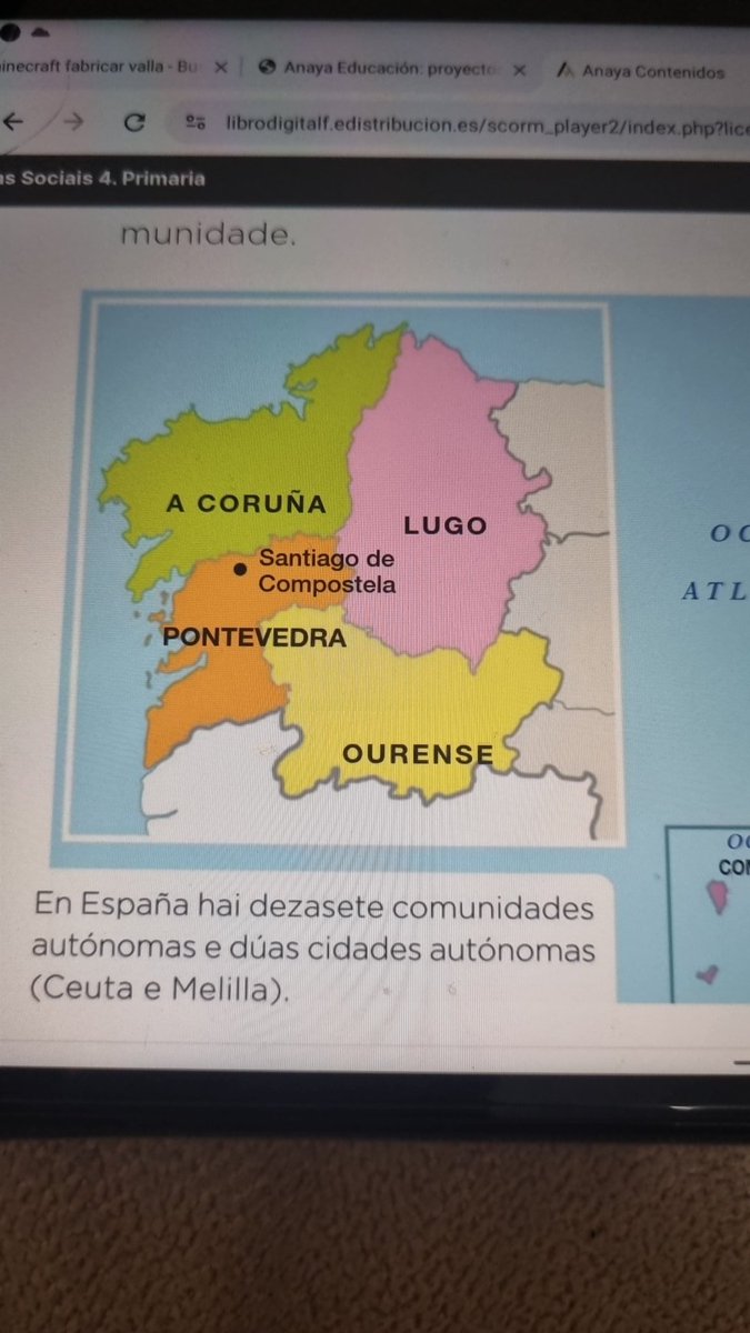 Tuiteando8's tweet photo. @Edelsa_AnayaELE Estoy en shock...  ¿Desde cuanto Santiago de Compostela pertenece a la provincia de Pontevedra? Libro de sociales de 4 de E. Primaria.. https://t.co/KlHXb6uWZt