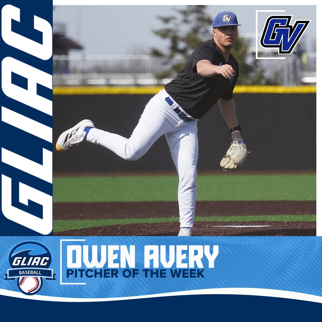 𝗚𝗟𝗜𝗔𝗖 𝗕𝗮𝘀𝗲𝗯𝗮𝗹𝗹 𝗣𝗶𝘁𝗰𝗵𝗲𝗿 𝗼𝗳 𝘁𝗵𝗲 𝗪𝗲𝗲𝗸

Owen Avery // Grand Valley State

🔗 bit.ly/4kWXTKV

#WhereChampionsCompete #GLIACBB⚾
