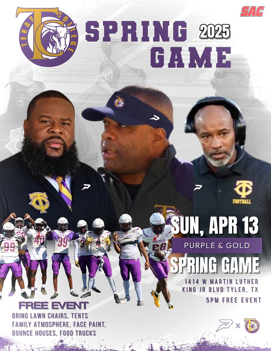 903 &amp; Surrounding areas come get the 1st look at the 2025 Texas College Steers on April 13th at 5 pm!!!! #SteerNation🤘