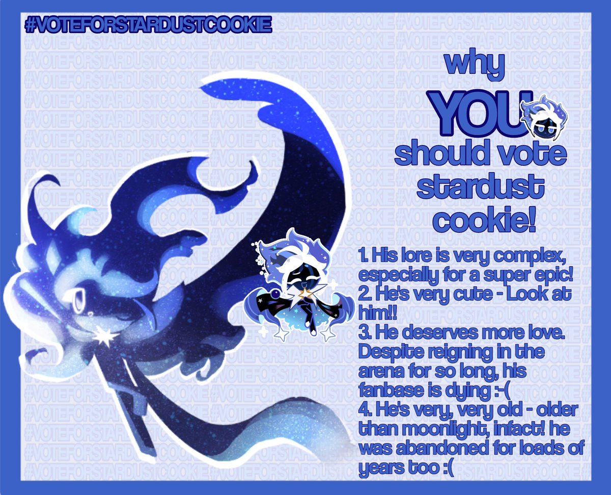 LightingFoxYT's tweet photo. VOTE FOR STARDUST COOKIE https://t.co/5bqfU1PYI9
