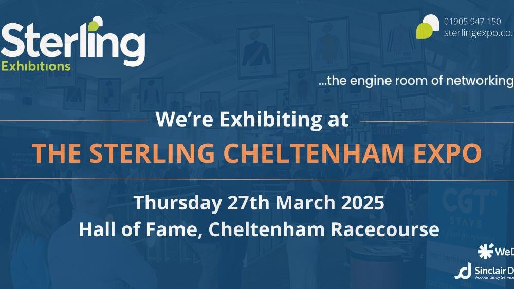 We're excited to share that we'll be exhibiting at the upcoming Sterling Expo in Cheltenham. Hands up who's going? Visit our stand for a friendly chat, we’d love to connect! #WorcestershireHour