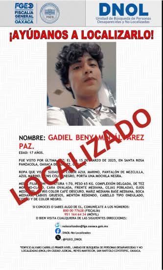 jaqueline_oax's tweet image. Muchas gracias, Gadiel ya fue #Localizado