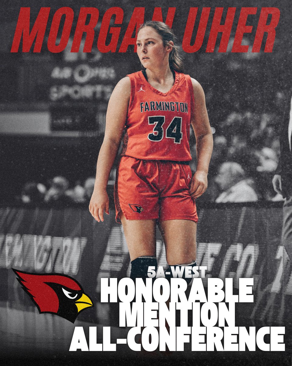 Lady Cardinal Basketball (@farmingtonfast) on Twitter photo Congratulations to <a href="/farmingtonfast/">Lady Cardinal Basketball</a> Sr. <a href="/morgan_uher2025/">Morgan Uher</a> on being named Honorable Mention All-Conference! Caps off an outstanding career for the “Sharpshooter”! #FarmingtonFast #FAMILY #TheStandardIsTheStandard Congratulations to <a href="/farmingtonfast/">Lady Cardinal Basketball</a> Sr. <a href="/morgan_uher2025/">Morgan Uher</a> on being named Honorable Mention All-Conference! Caps off an outstanding career for the “Sharpshooter”! #FarmingtonFast #FAMILY #TheStandardIsTheStandard