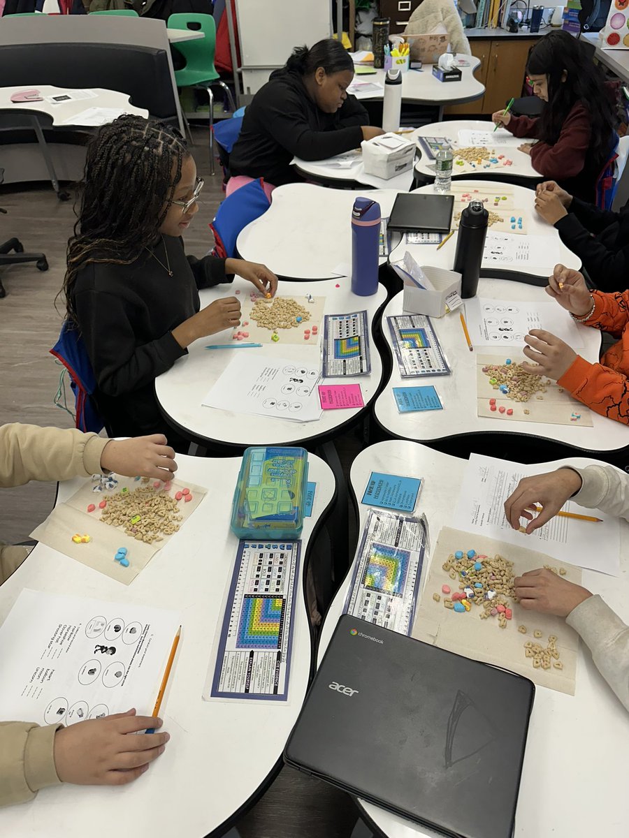 Happy Saint Patrick’s Day! ☘️ We sorted Lucky Charms this morning to answer the research question, “Is it true that there are more green clovers in a box of Lucky Charms than any other marshmallows?” For us, it was not true! <a href="/Ms_Byrnes5th/">Ms Byrnes</a> #happeningathowell