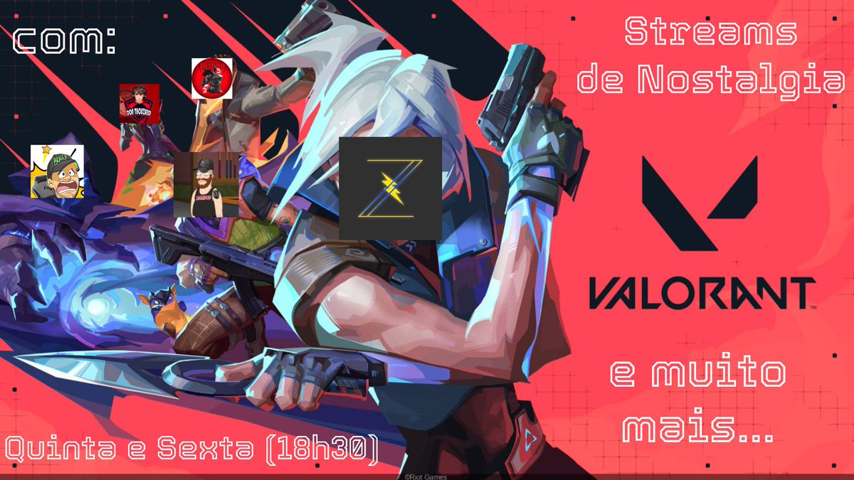 Malta na próxima Quinta(20) e Sexta(21) ás 18h30 , vamos ter as lives de nostalgia de Valorant, vai ser bonito de ver bots contra bots por isso não podem perder. <a href="/Fr3ddy_HD/">Fr3ddy_HD</a> <a href="/donthouzand/">Don Thouzand</a> <a href="/Razmataz1977/">Razmataz</a> <a href="/buggy_pt/">BuggyPT</a>