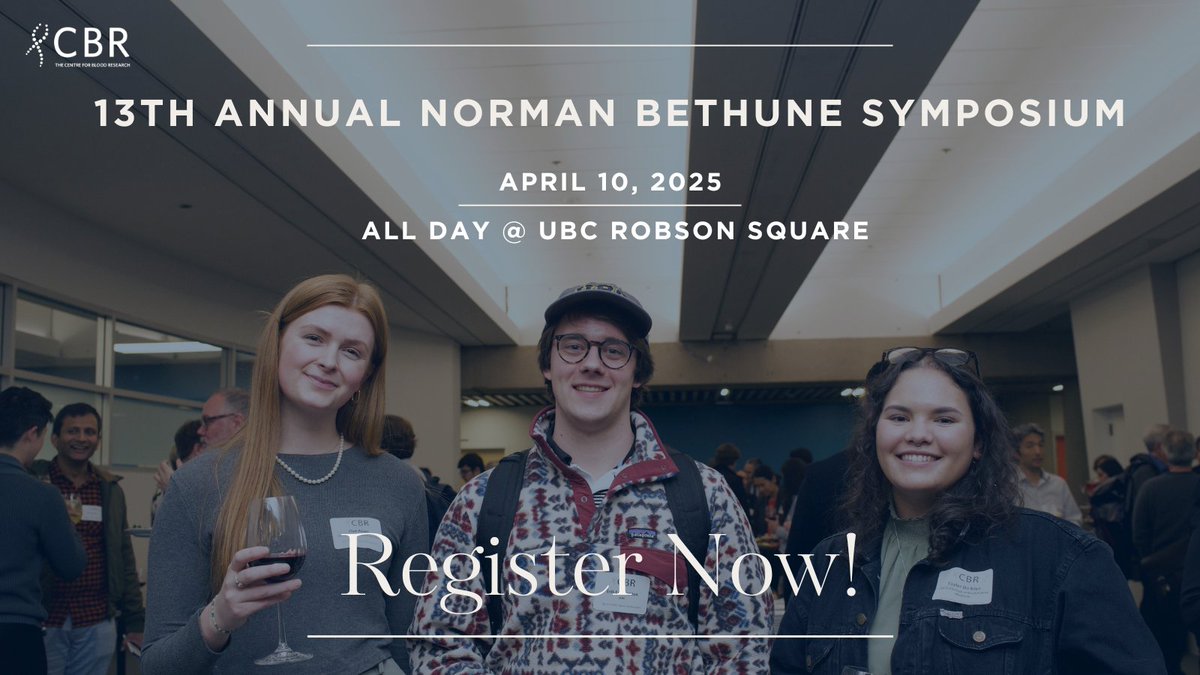 Science in Vancouver (@sciencevancity) on Twitter photo 🩸Join the 2025 Norman Bethune Symposium on April 10!🩸
This <a href="/CBR_UBC/">UBC Centre for Blood Research</a> symposium unites experts in blood health and #hematology to explore the latest breakthroughs.
Submit your poster abstract by March 21st to share your work with your research community: bit.ly/3D8T8Ny 🩸Join the 2025 Norman Bethune Symposium on April 10!🩸
This <a href="/CBR_UBC/">UBC Centre for Blood Research</a> symposium unites experts in blood health and #hematology to explore the latest breakthroughs.
Submit your poster abstract by March 21st to share your work with your research community: bit.ly/3D8T8Ny