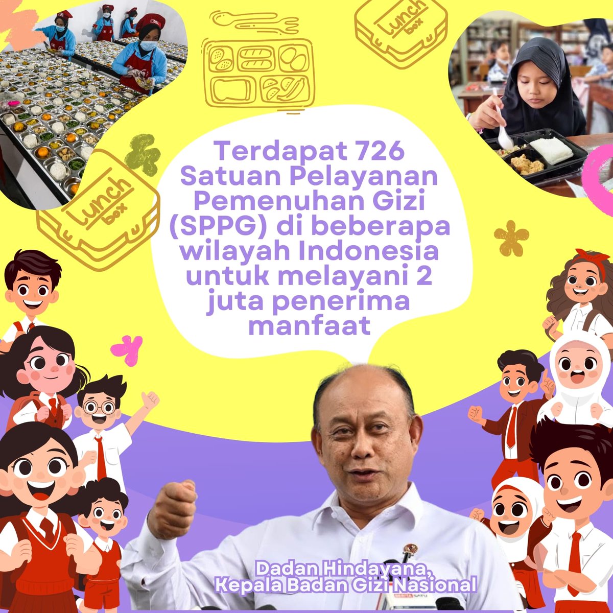 VokalRakyat's tweet photo. Program Makan Bergizi Gratis sudah menjangkau 2 juta penerima! Langkah nyata untuk memastikan gizi seimbang bagi anak-anak Indonesia demi masa depan yang lebih sehat dan cerdas. 🍽️✨  
#MakanBergiziGratis #GiziTerpenuhi #UntukGenerasiHebat https://t.co/D1pDwfv2PA