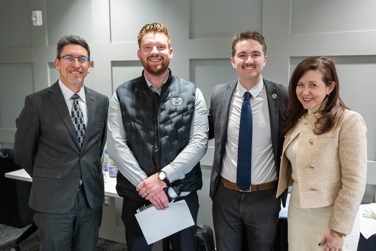 Today, <a href="/dallinwilsonn/">Dallin Wilson</a> was recognized for his impact on #USU and the <a href="/usuHURD/">USU HURD</a>. Thank you for the energy you've brought to our student section! 

#USUAggies #AggieImpact