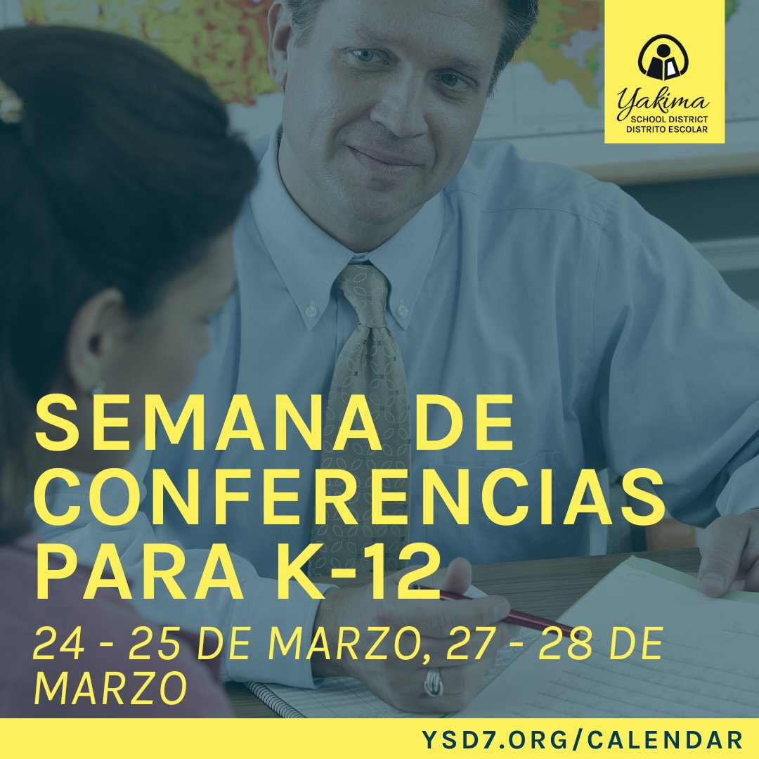 Reminder, YSD families! Conference week is just around the corner! Please note that on these days, students will have a half-day release.
🕐 Elementary: 12:00 PM
🕐 Secondary: 11:15 AM
For more details, please reach out to your child's teacher on ParentSquare.