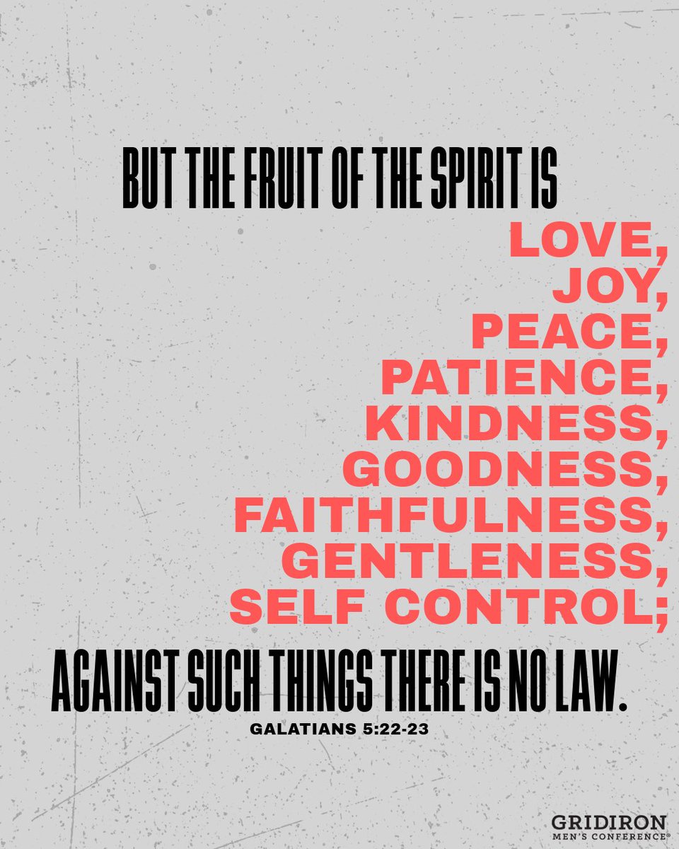gridironmen's tweet photo. The fruit of the Spirit is not just something we have—it’s something we live out. Which one are you focusing on today? #GridironMen #FruitOfTheSpirit https://t.co/KHgRp2jQlW