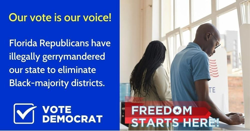 pascodems's tweet photo. The Republican Party of Florida is gerrymandering Democratic districts to win. Don't let them silence you. Register to vote and renew your vote-by-mail each cycle. Verify your voter registration and make your voice is heard on the ballot. https://t.co/b41mGov8QA