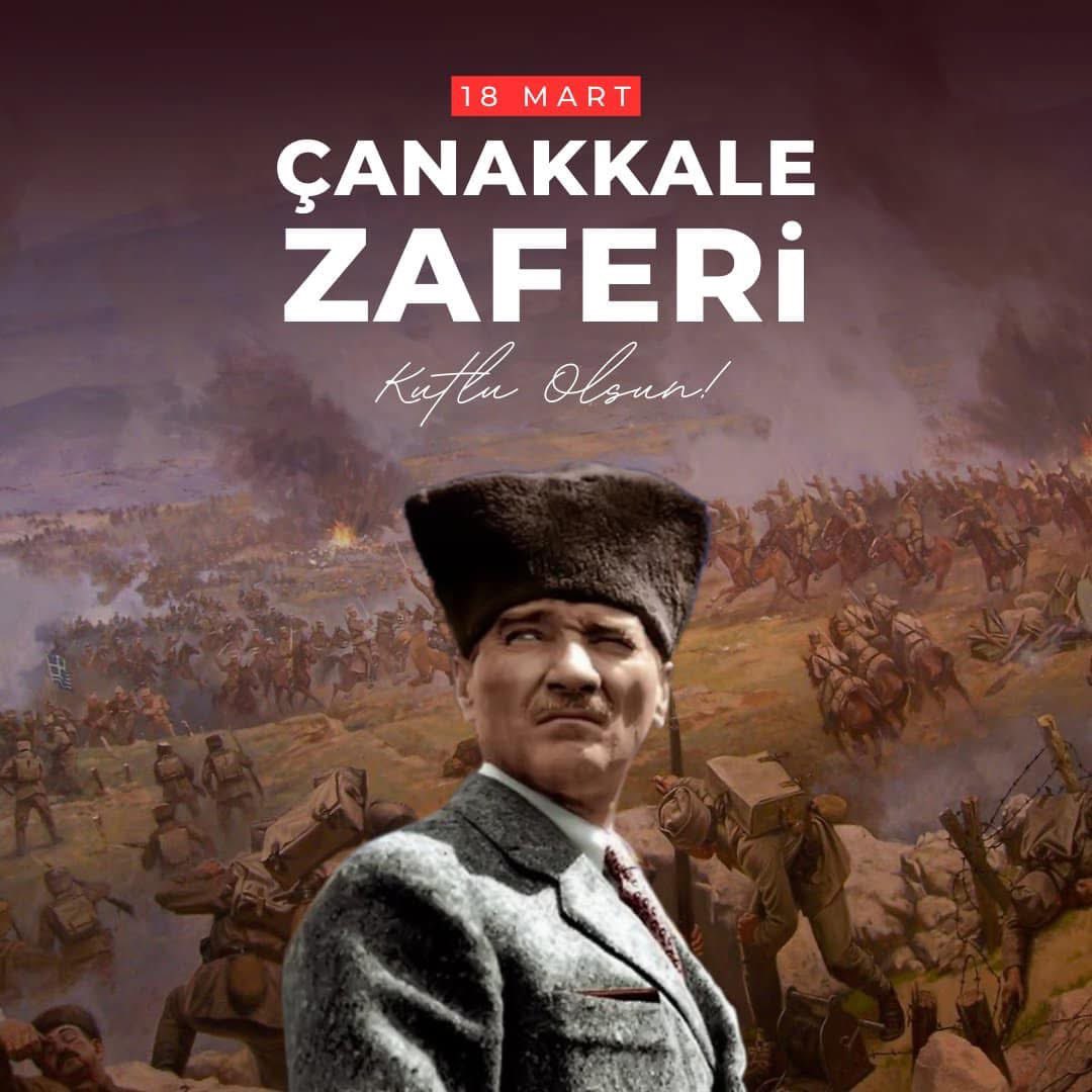 Çanakkale Zaferimizin 110. yıl dönümünde, başta büyük önder Mustafa Kemal Atatürk ve kahraman silah arkadaşları olmak üzere tüm şehit ve gazilerimizi rahmet ve minnetle anıyoruz. #18Mart1915 #CanakkaleZaferi