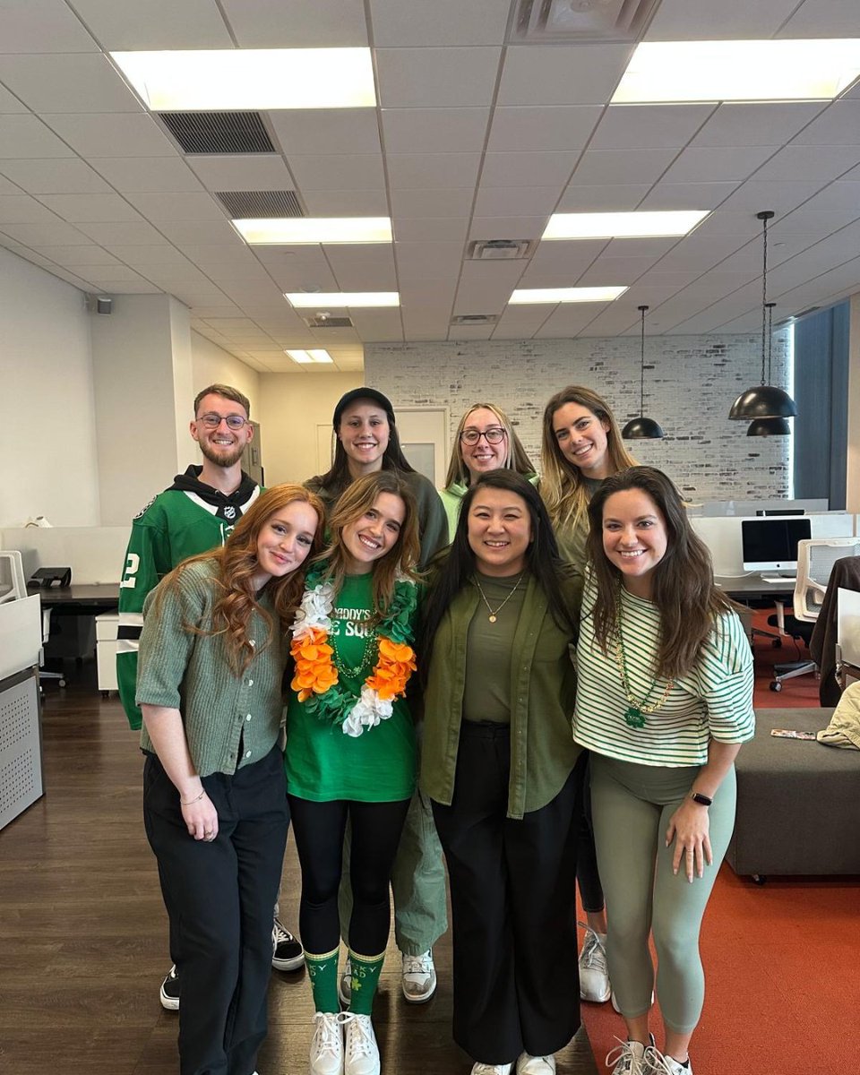 RazeMedia's tweet photo. Wishing everyone a Happy St. Patrick’s Day filled with good vibes, great company, and a little extra luck! 🍀 🌈 Congrats to Elena for winning our Irish jig dance off! #StPatricksDay #DFWMarketing #OfficeCulture https://t.co/dBIK4Likwo
