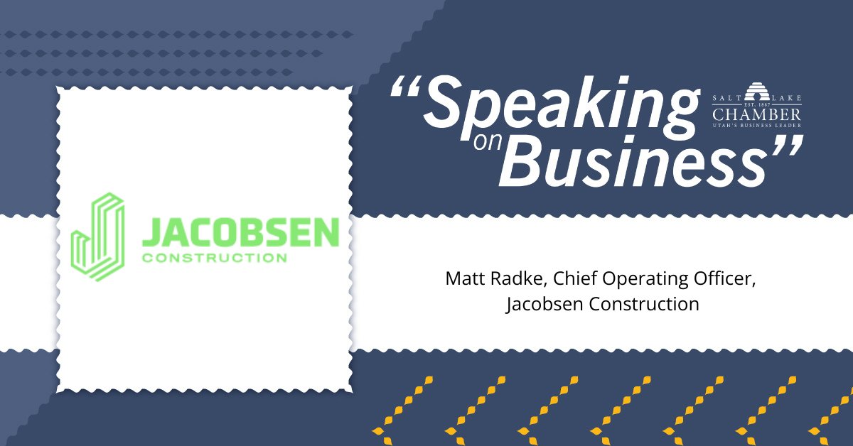 Salt Lake Chamber (@saltlakechamber) on Twitter photo With over 100 years of experience, <a href="/JacobsenBuilds/">Jacobsen Construction Company</a> remains a driving force in Utah’s economy. Their work continues to shape the state’s future.
Chief Operating Officer Matt Radke joins us with more on #SpeakingonBusiness: loom.ly/f0Loy8g
#Construction #Utah With over 100 years of experience, <a href="/JacobsenBuilds/">Jacobsen Construction Company</a> remains a driving force in Utah’s economy. Their work continues to shape the state’s future.
Chief Operating Officer Matt Radke joins us with more on #SpeakingonBusiness: loom.ly/f0Loy8g
#Construction #Utah