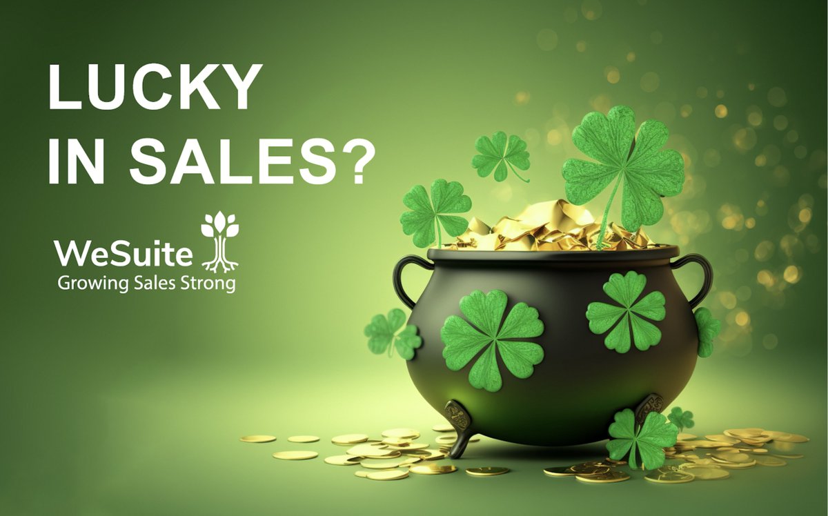 WeSuite's tweet photo. Lucky in #Sales? WeSuite fills your pot with gold!

WIth WeSuite everyone has the luck of the Irish! Make your sales more accurate, efficient, and profitable, using WeSuite #salestechnology. You don't need luck, you need WeSuite!

Booth 29093. Book today: https://t.co/3uZaTacXgv https://t.co/GnLCLurorL