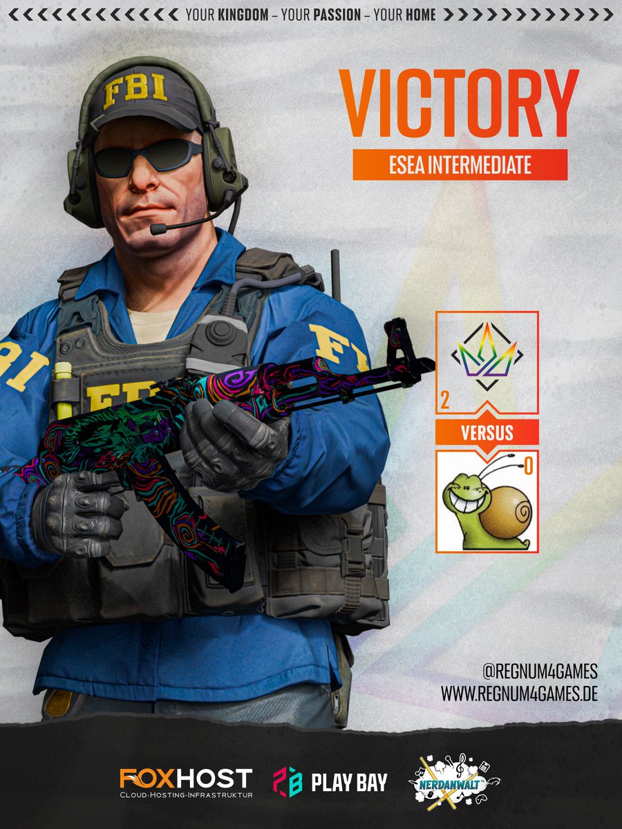 regnum4games (@regnum4games) on Twitter photo #VICTORY - Auch in den <a href="/ESEA/">ESEA League</a> Intermediate Playoffs sichern wir uns den 2:0 Sieg am heutigen Abend! Der Aufstiegstraum bleibt am Leben! GG & WP! 🔥
Schon morgen Abend geht es für die Jungs weiter!👀
#getcrowned | #R4GWIN #VICTORY - Auch in den <a href="/ESEA/">ESEA League</a> Intermediate Playoffs sichern wir uns den 2:0 Sieg am heutigen Abend! Der Aufstiegstraum bleibt am Leben! GG & WP! 🔥
Schon morgen Abend geht es für die Jungs weiter!👀
#getcrowned | #R4GWIN
