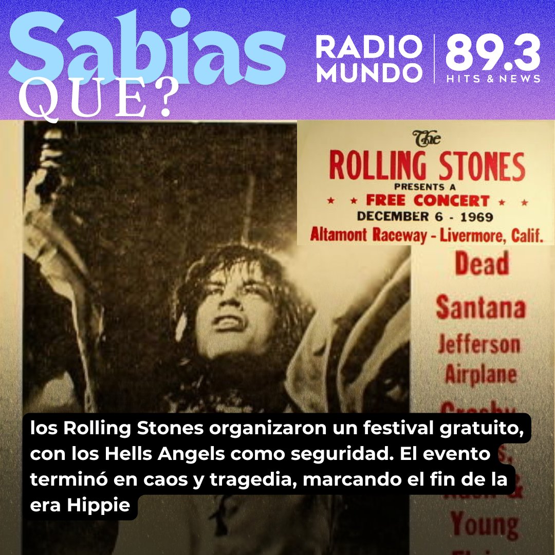 En 1969, los Rolling Stones organizaron un festival gratuito en Altamont, California, con los Hells Angels como seguridad… pagándoles con cerveza. 🍻😬 El evento terminó en caos y tragedia, marcando el fin de la era del amor.

#RollingStones #RadioMundo #HistoriaDelRock #radio