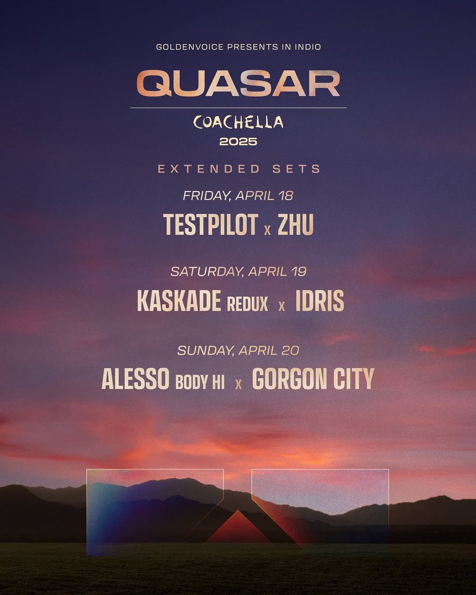 AEGworldwide's tweet image. Welcome back #Quasar 🌄

📸: @goldenvoice @coachella