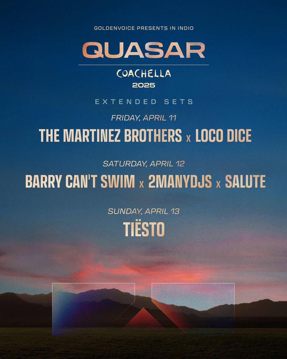 AEGworldwide's tweet image. Welcome back #Quasar 🌄

📸: @goldenvoice @coachella