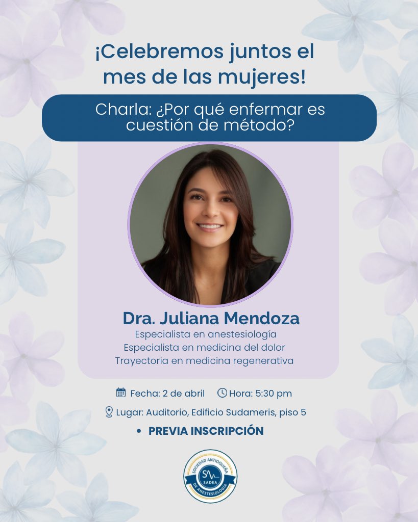 ¡Celebremos juntos el mes de las mujeres con una cena y charla especial! ✨

Te invitamos a la charla “¿Por qué enfermar es cuestión de método?” con la Dra. Juliana Mendoza, donde abordaremos aspectos clave de la salud en un espacio ameno y de aprendizaje.
