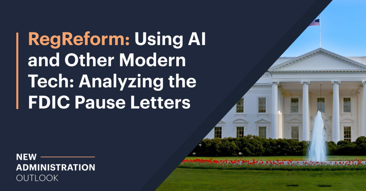 DWTLaw's tweet image. Financial services partners @BankSecLaw, @MaxBoniciFinReg and BJ Sanford of FinReg Foundry discuss how #AI is transforming banking law in episode 3 of #RegReform. They explore its impact using real-world examples including the #FDIC #PauseLetters.

Link: bit.ly/41Z9lx0