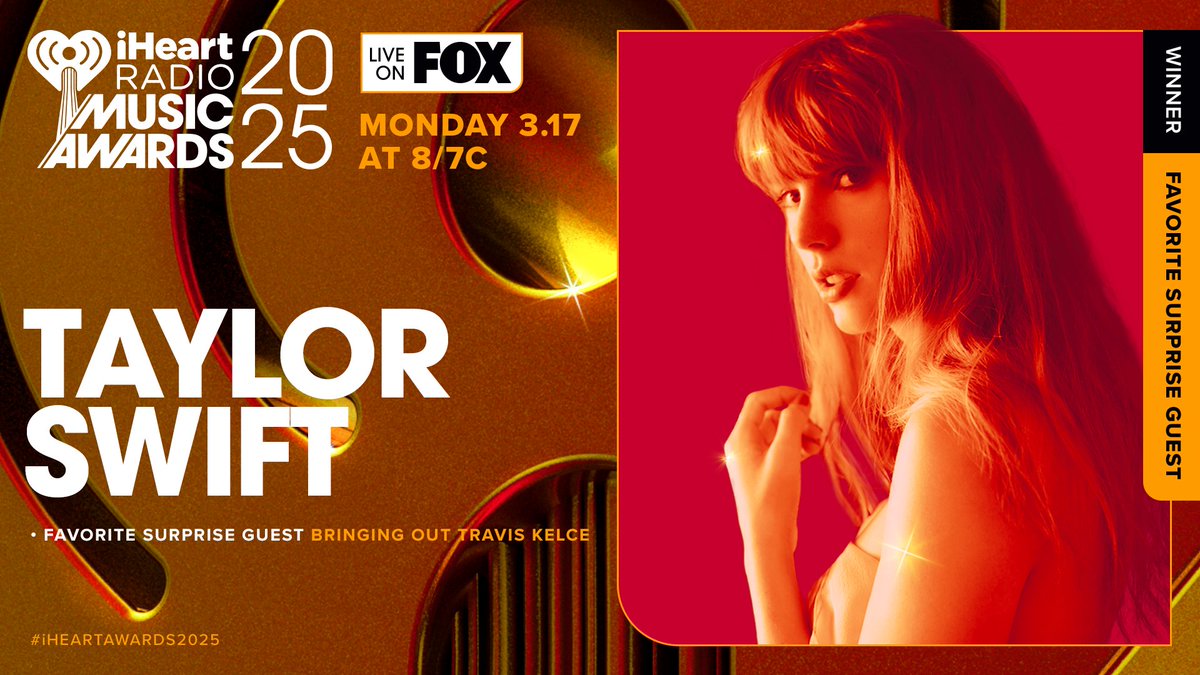 #iHeartAwards2025🏆 | Taylor Swift has NOT arrived at #iHeartAwards2025 yet.

—The show starts in 15 MINUTES.