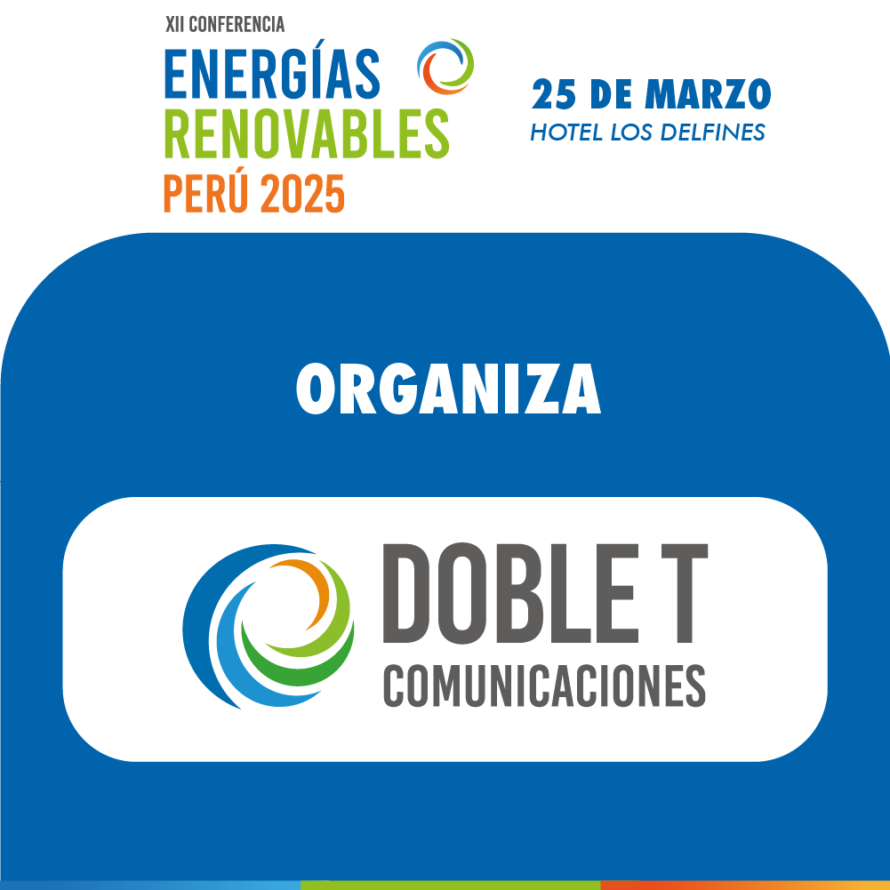 🌎XII CONFERENCIA ENERGÍAS RENOVABLES PERÚ 2025
🗓️Fecha: 25 de marzo🏢Lugar: Hotel Los Delfines
▶️Inscripciones: yerlly.torres@doblet.com.pe
👉+51 971 163 097