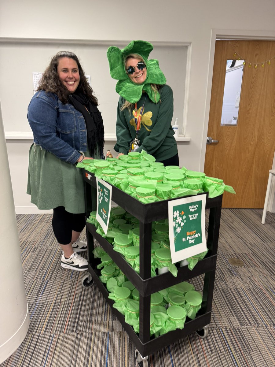 BaileysUpperES's tweet photo. There was a leprechaun at Bailey’s Upper today! The admin team surprised all staff with punch cups and lucky treats! 🍀 Feeling lucky to have each and every one of our amazing #BupperExcellence Staff! @FCPSR2 @fcpsnews @AP_Wayland @MrsDowling28 https://t.co/aNdfZDPOqi
