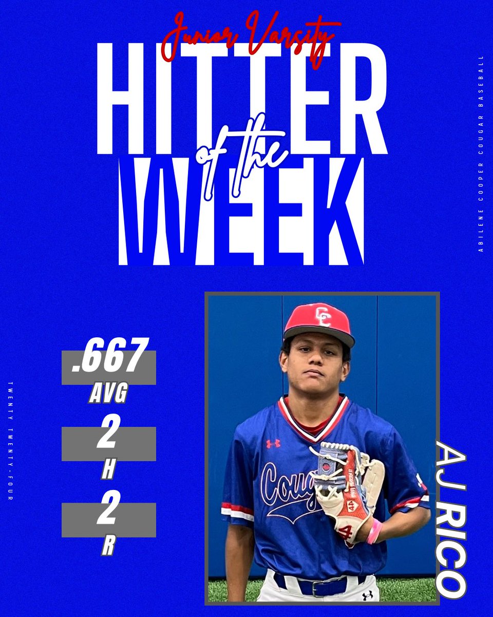 Players of the Week (Mar. 10-Mar. 16): 
Varsity 
Hitters - Alejandro Ibarra (SR)
Pitcher - Brady Henderson (SR) 
JV
Hitter - AJ Rico (SO)