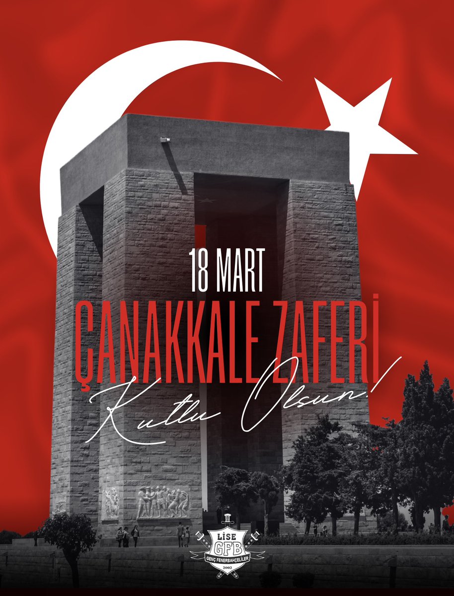 18 Mart Çanakkale Zaferi’nin 110. yıl dönümünde Ulu Önder Gazi Mustafa Kemal Atatürk ve silah arkadaşları başta olmak üzere tüm şehitlerimizi rahmet ve minnetle anıyoruz. 

#LiseGFB