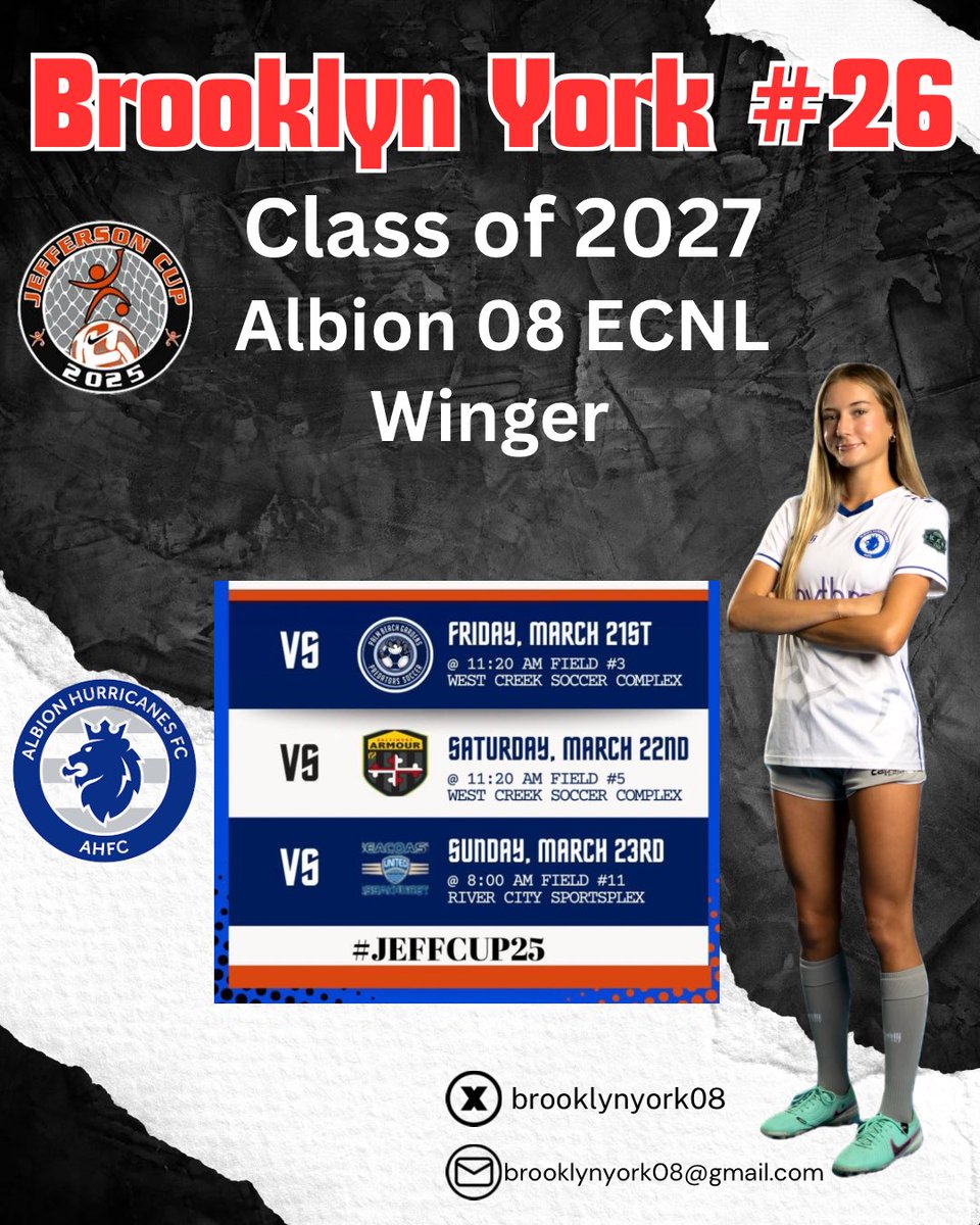 Brooklyn York (@brooklynyork08) on Twitter photo Can’t wait to attend the Jefferson Cup this weekend. Here’s my schedule. <a href="/CoachGusMota/">Gustavo Mota</a> <a href="/CoachRamirez4/">Coach Ramirez</a> <a href="/PrepSoccerTX/">Prep Soccer Texas</a> <a href="/ImYouthSoccer/">ECNL/GA/Recruiting/College Soccer</a> <a href="/ECNLgirls/">ECNL Girls</a> <a href="/grtorres/">Guilherme Torres</a> Can’t wait to attend the Jefferson Cup this weekend. Here’s my schedule. <a href="/CoachGusMota/">Gustavo Mota</a> <a href="/CoachRamirez4/">Coach Ramirez</a> <a href="/PrepSoccerTX/">Prep Soccer Texas</a> <a href="/ImYouthSoccer/">ECNL/GA/Recruiting/College Soccer</a> <a href="/ECNLgirls/">ECNL Girls</a> <a href="/grtorres/">Guilherme Torres</a>