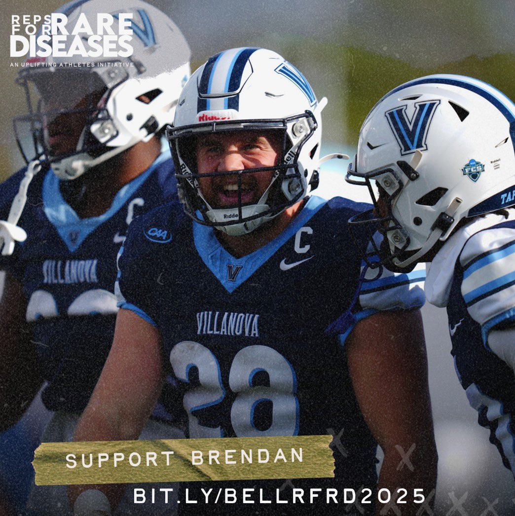 Brendan Bell (@brendanbell2020) on Twitter photo Approximately half of all rare disease patients in America are children! Will you join my Reps For Rare Diseases team and <a href="/UpliftingAth/">Uplifting Athletes</a> to help tackle #RareDiseases at the <a href="/NovaFootball/">Villanova Football</a> Pro Day? #WeTackleRare bit.ly/BELLRFRD2025 Approximately half of all rare disease patients in America are children! Will you join my Reps For Rare Diseases team and <a href="/UpliftingAth/">Uplifting Athletes</a> to help tackle #RareDiseases at the <a href="/NovaFootball/">Villanova Football</a> Pro Day? #WeTackleRare bit.ly/BELLRFRD2025