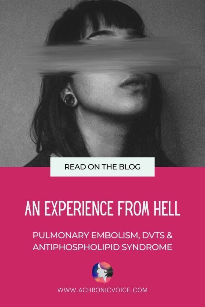 AChVoice's tweet photo. "A #PulmonaryEmbolism can be deadly, especially with a #BloodClotting #AutoimmuneDisorder such as #AntiphospholipidSyndrome. Gallons of water had accumulated in my lungs after only three days, and they had collapsed from the weight": https://t.co/GU9BXXo4xP #MondayBlogs https://t.co/fIB6c6t5HF